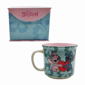 CANECA TOM MODELO STITCH NAMORADOS EM CERÂMICA 350ML REF: 10025654