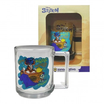 CANECA VENEZA MODELO STITCH ALADIN EM VIDRO 250ML REF: 10026521