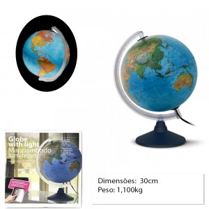 GLOBO TERRESTRE ELITE FISICO COM LUZ REF: 0330ELFGPB1BT046 GLOBO TERRESTRE ELITE FISICO COM LUZ REF: 0330ELFGPB1BT046