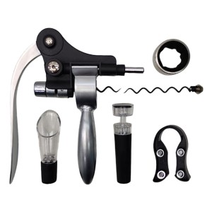 KIT ACESSÓRIOS PARA VINHO COM 5 PEÇAS EM MALETA REF:APJU-7SET