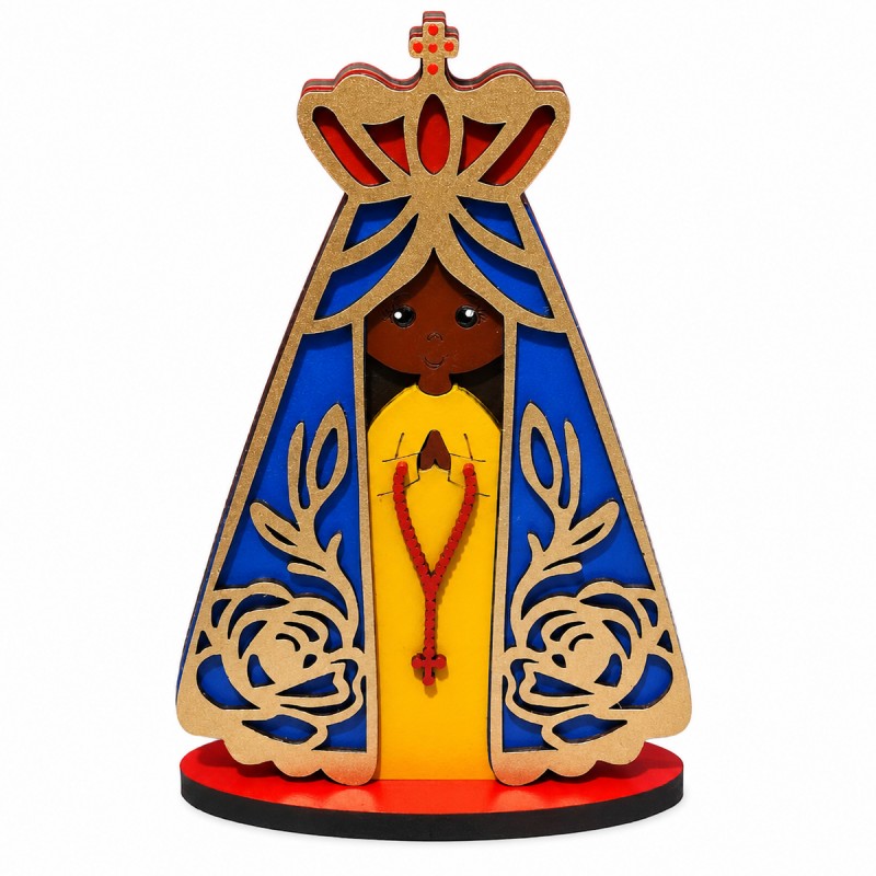 ENFEITE DECORATIVO DE MADEIRA MDF MODELO NOSSA SENHORA REF: 000013