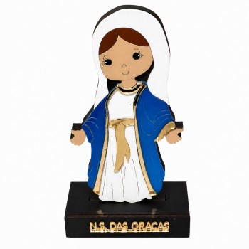 ENFEITE DECORATIVO DE MADEIRA E ACRÍLICO MODELO N. SRA DAS GRAÇAS REF: 000022
