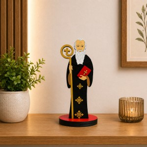 ENFEITE DECORATIVO MODELO SÃO BENTO DE MADEIRA REF: 000093