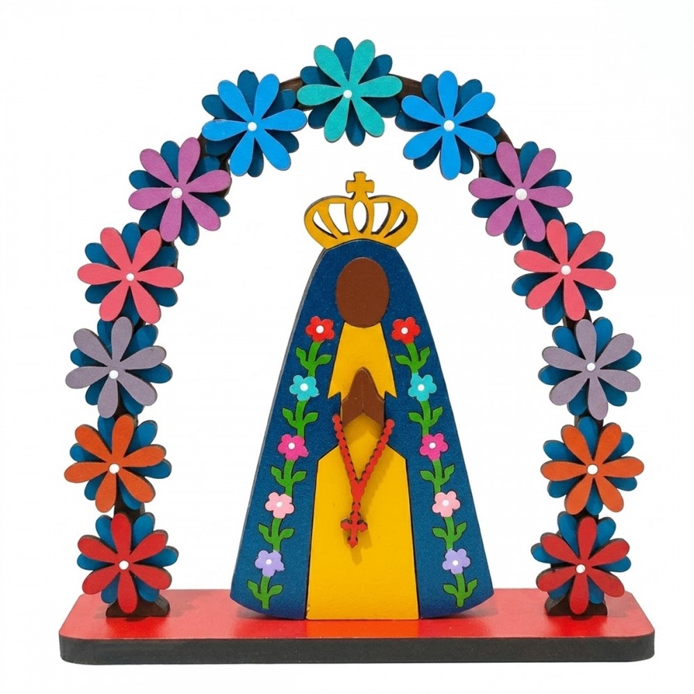 ENFEITE DECORATIVO MODELO ARCO FLORAL NOSSA SENHORA DE MADEIRA REF: 000126