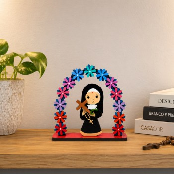 ENFEITE DECORATIVO MODELO ARCO FLORAL SANTINHA DE MADEIRA REF: 000127 ENFEITE DECORATIVO MODELO ARCO FLORAL SANTINHA DE MADEIRA REF: 000127