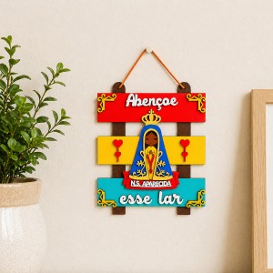 PLAQUINHA DECORATIVA DE PAREDE MODELO NOSSA SENHORA DE MADEIRA REF: 000151