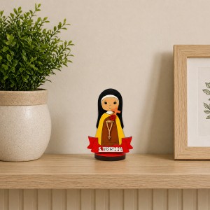 MINI ENFEITE DECORATIVO MODELO SANTA TERESINHA DE MADEIRA REF: 000165