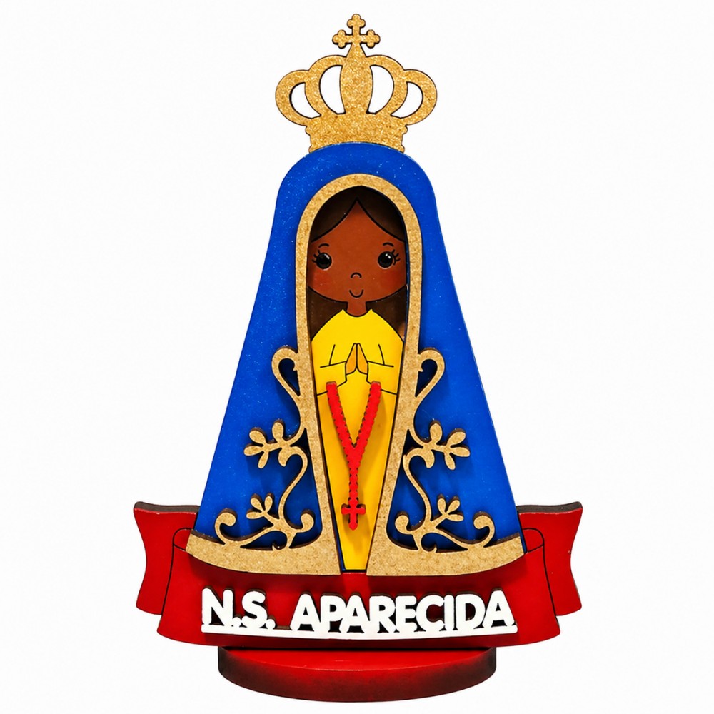MINI ENFEITE DECORATIVO MODELO NOSSA SENHORA DE MADEIRA REF: 000166