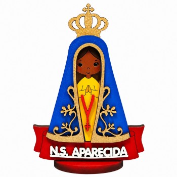 MINI ENFEITE DECORATIVO MODELO NOSSA SENHORA DE MADEIRA REF: 000166