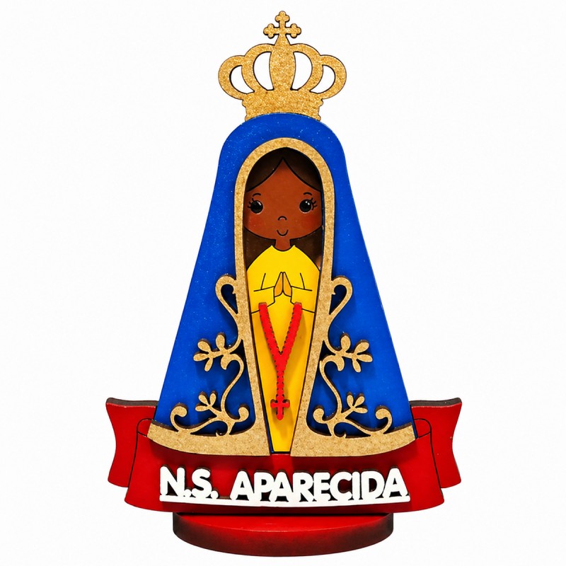MINI ENFEITE DECORATIVO MODELO NOSSA SENHORA DE MADEIRA REF: 000166