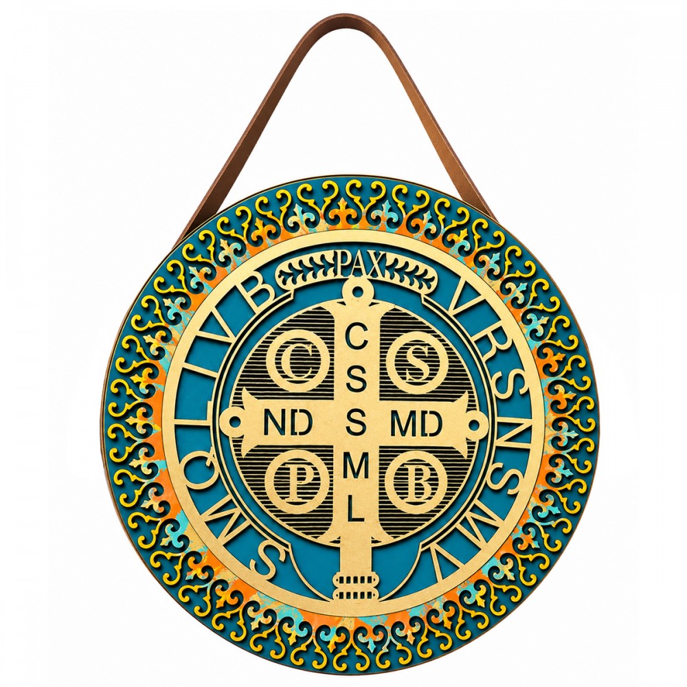 ENFEITE DECORATIVO DE PAREDE MODELO MANDALA DE MADEIRA REF: 000180