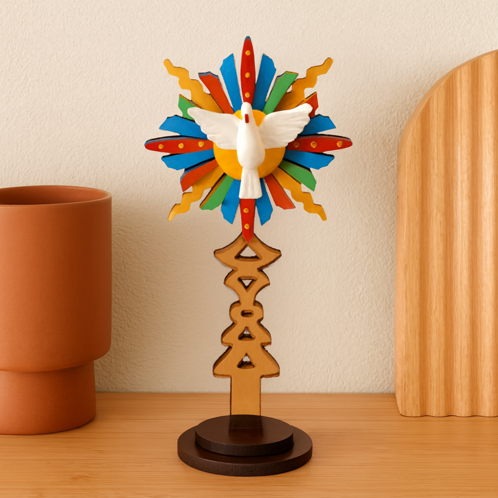 DIVINO ESPIRITO PEDESTAL DE MADEIRA REF: 000550