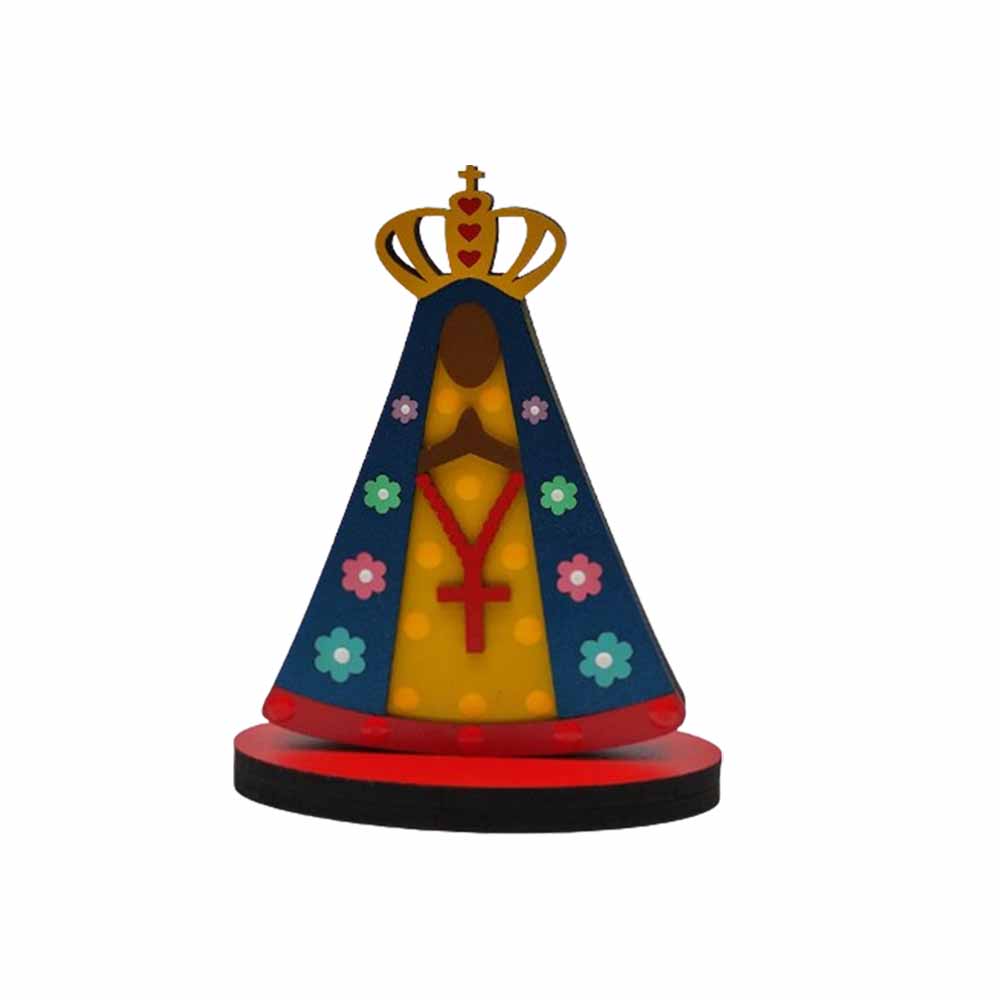 PLACA DECORATIVA MODELO NOSSA SENHORA APARECIDA COM COROA EM MDF REF: 000604