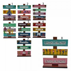 PLAQUINHAS DECORATIVAS DE MESA EM MDF  REF: 001434