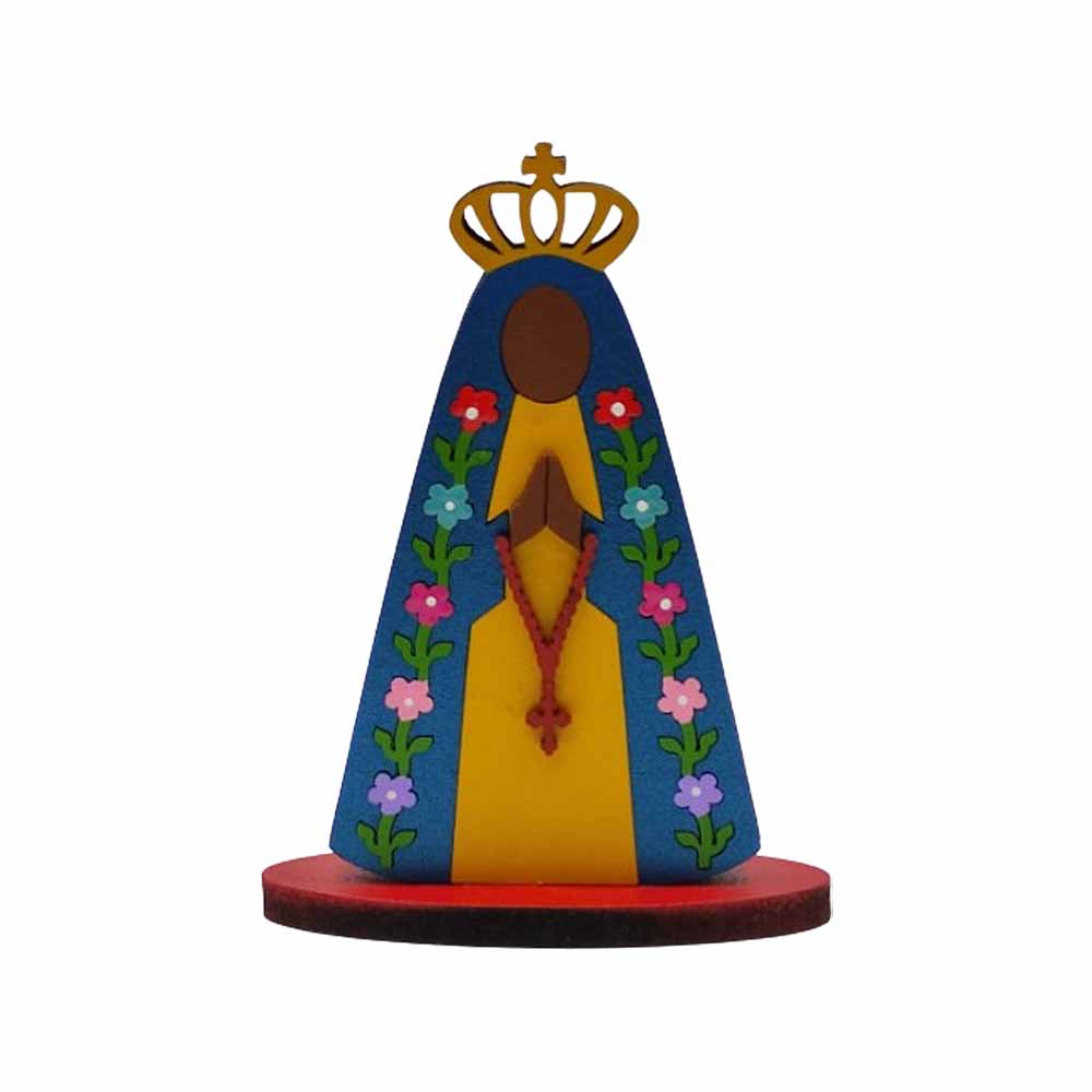 MINI PLACA DECORATIVA MODELO NOSSA SENHORA FLORES REF: 001571