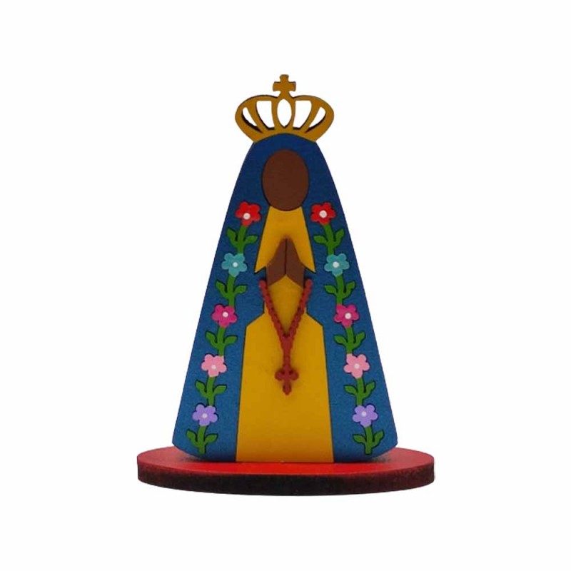 MINI PLACA DECORATIVA MODELO NOSSA SENHORA FLORES REF: 001571