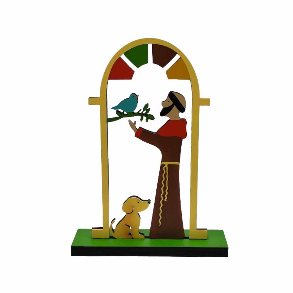 MINI PLACA DECORATIVA SÃO FRANCISCO NO ARCO EM MDF REF: 001595 MINI PLACA DECORATIVA SÃO FRANCISCO NO ARCO EM MDF REF: 001595