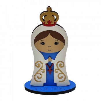 PLACA DECORATIVA MODELO NOSSA SENHORA DE FATIMA INFANTIL EM MDF REF: 002530