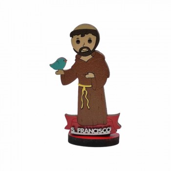 MINI PLACA DECORATIVA COM BASE MODELO SÃO FRANCISCO EM MDF REF: 002622