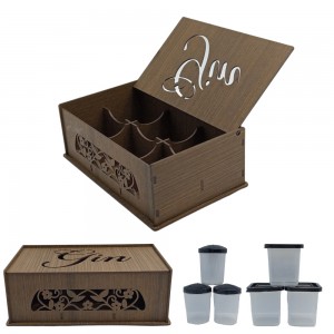 CAIXA DE GIN COM RECIPIENTES  REF: 04183 CAIXA DE GIN COM RECIPIENTES  REF: 04183