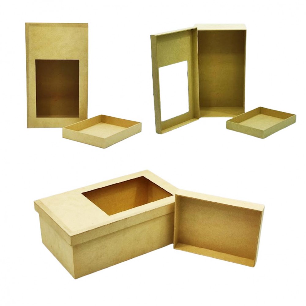 CAIXA EM MADEIRA MDF RETANGULAR REF: 100100