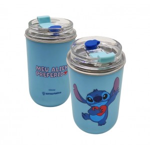 COPO NEO COM CANUDO MODELO STITCH NAMORADOS 300ML REF: 10025651 COPO NEO COM CANUDO MODELO STITCH NAMORADOS 300ML REF: 10025651