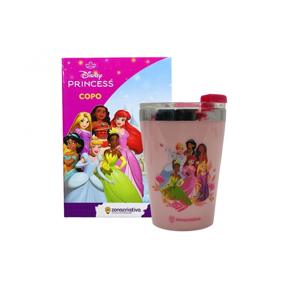 COPO DE VIAGEM MODELO PRINCESAS SEJA VOCÊ EM INOX 300ML REF: 10026057