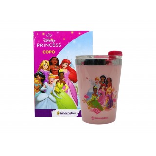 COPO DE VIAGEM MODELO PRINCESAS SEJA VOCÊ EM INOX 300ML REF: 10026057