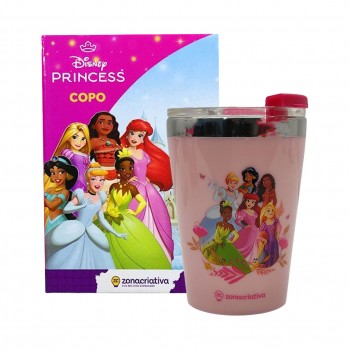 COPO DE VIAGEM MODELO PRINCESAS SEJA VOCÊ EM INOX 300ML REF: 10026057