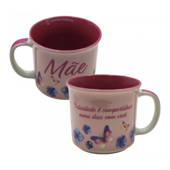 CANECA MODELO FELICIDADE É TER VOCÊ COMO MÃE EM CERÂMICA 350ML REF: 10026117