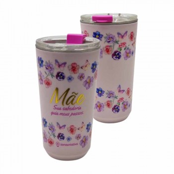 COPO MODELO MÃE FLORENCE COM TAMPA EM PLÁSTICO 500ML REF: 10026118