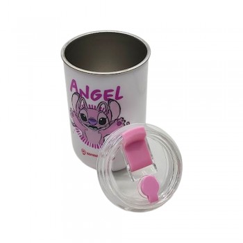 COPO COM CANUDO MODELO STITCH E ANGEL NAMORADOS EM PLÁSTICO 300ML REF: 10026386 COPO COM CANUDO MODELO STITCH E ANGEL NAMORADOS EM PLÁSTICO 300ML REF: 10026386