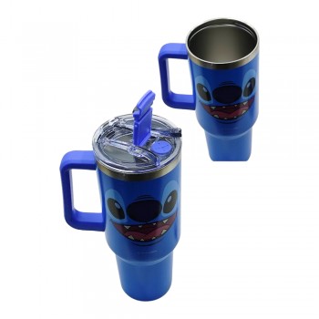 CANECÃO TUMBLER COM PINGENTE MODELO STITCH ROSTINHO EM ALUMÍNIO REF: 10026398