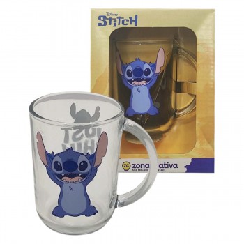 CANECA VERONA MODELO STITCH 300ML EM VIDRO REF: 10026538