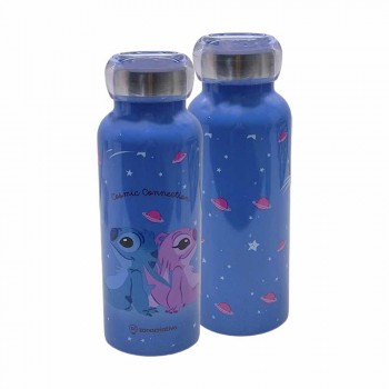 GARRAFA MODELO STITCH E ANGEL NAMORADOS EM ALUMÍNIO 500ML REF: 10073450
