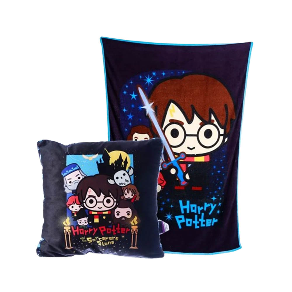 KIT ALMOFADA COM MANTA MODELO HARRY POTTER EM POLIÉSTER  REF: 10140897