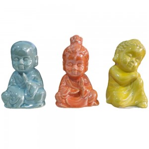 ENFEITE DECORATIVO MODELO BUDA EM CERÂMICA REF: XY7080-81-82