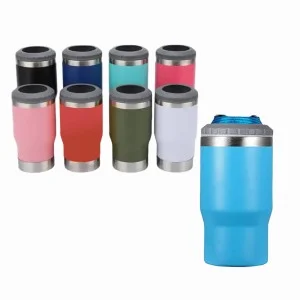 COPO TÉRMICO COM TAMPA E ABRIDOR COLORIDO EM ALUMÍNIO 473ML REF: 28402