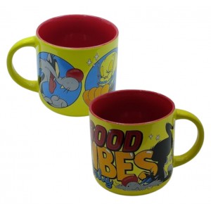 CANECA MODELO MINO LT GOOD VIBES LONEY TUNES EM CERÂMICA 410ML REF: 178959999 CANECA MODELO MINO LT GOOD VIBES LONEY TUNES EM CERÂMICA 410ML REF: 178959999