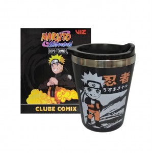 COPO DE VIAGEM MODELO NARUTO EM INOX 400ML  REF: 21675 COPO DE VIAGEM MODELO NARUTO EM INOX 400ML  REF: 21675