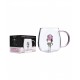 CANECA BOROSSILICATO COM ROSA 3D 350ML REF: 223047