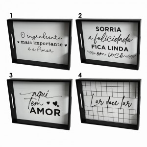 BANDEJA DECORATIVA COM FRASES EM MADEIRA REF: 2596 BANDEJA DECORATIVA COM FRASES EM MADEIRA REF: 2596