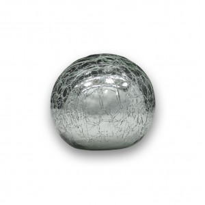 ENFEITE DECORATIVO MODELO BOLA DE PRATA EM VIDRO REF: BP06 ENFEITE DECORATIVO MODELO BOLA DE PRATA EM VIDRO REF: BP06