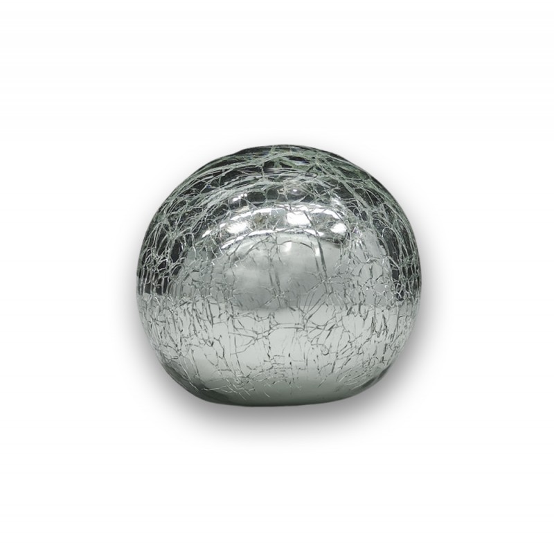 ENFEITE DECORATIVO MODELO BOLA DE PRATA EM VIDRO REF: BP06