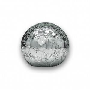 ENFEITE DECORATIVO MODELO BOLA DE PRATA EM VIDRO REF: BP08 ENFEITE DECORATIVO MODELO BOLA DE PRATA EM VIDRO REF: BP08