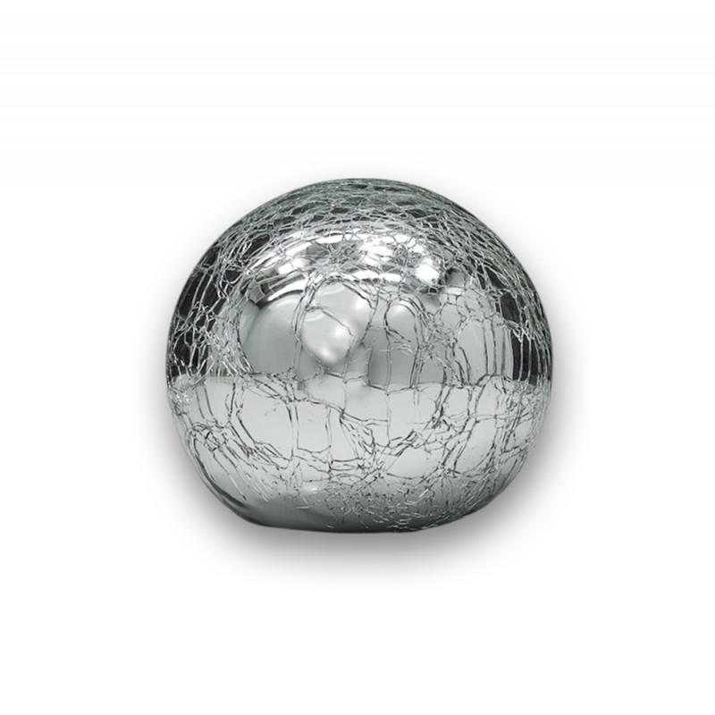 ENFEITE DECORATIVO MODELO BOLA DE PRATA EM VIDRO REF: BP08 ENFEITE DECORATIVO MODELO BOLA DE PRATA EM VIDRO REF: BP08