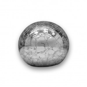 ENFEITE DECORATIVO MODELO BOLA DE PRATA EM VIDRO REF: BP10 ENFEITE DECORATIVO MODELO BOLA DE PRATA EM VIDRO REF: BP10