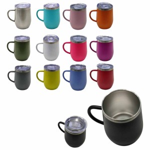 CANECA COM ALÇA E TAMPA VEDADA EM AÇO INOX 360ML REF: 30053