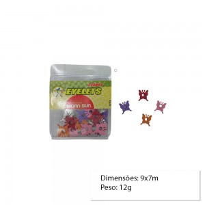 JOGO DE ILHOS MODELO BORBOLETA COM 50 UNIDADES  REF: 81181