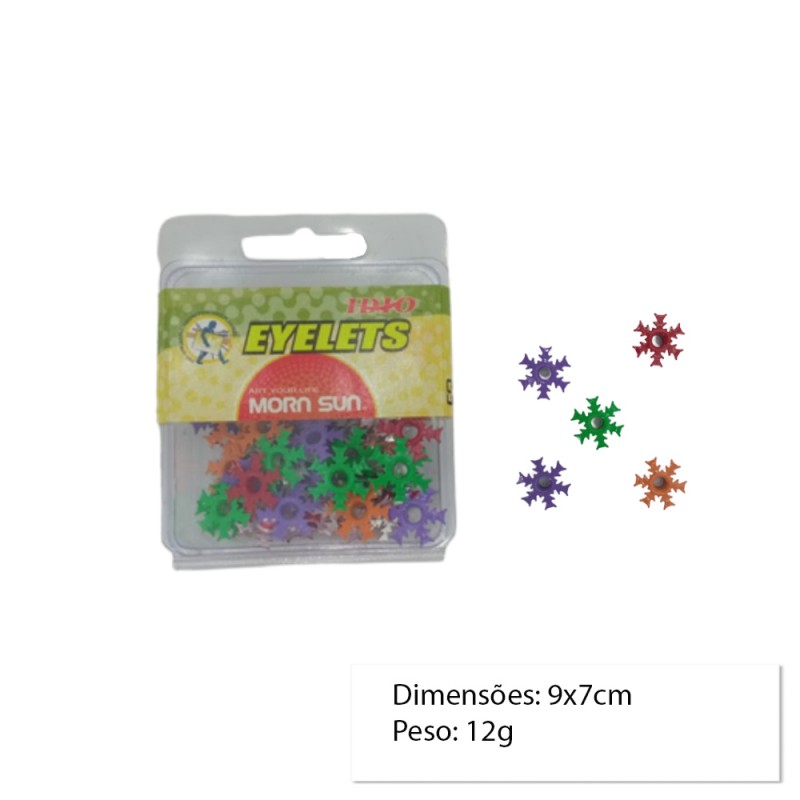 JOGO DE ILHOS MODELO NEVE COM 50 UNIDADES REF: 81221